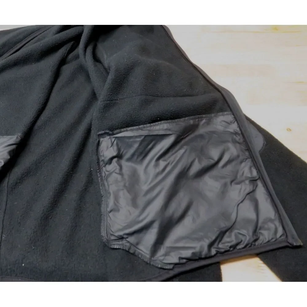 Vintage Polo Jeans Co Ralph Lauren Black Full Zip Jacket Fleece Size XL Y2K Norm